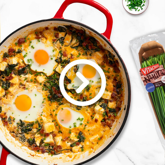 Ovos no forno com Espinafre e Cebolinho