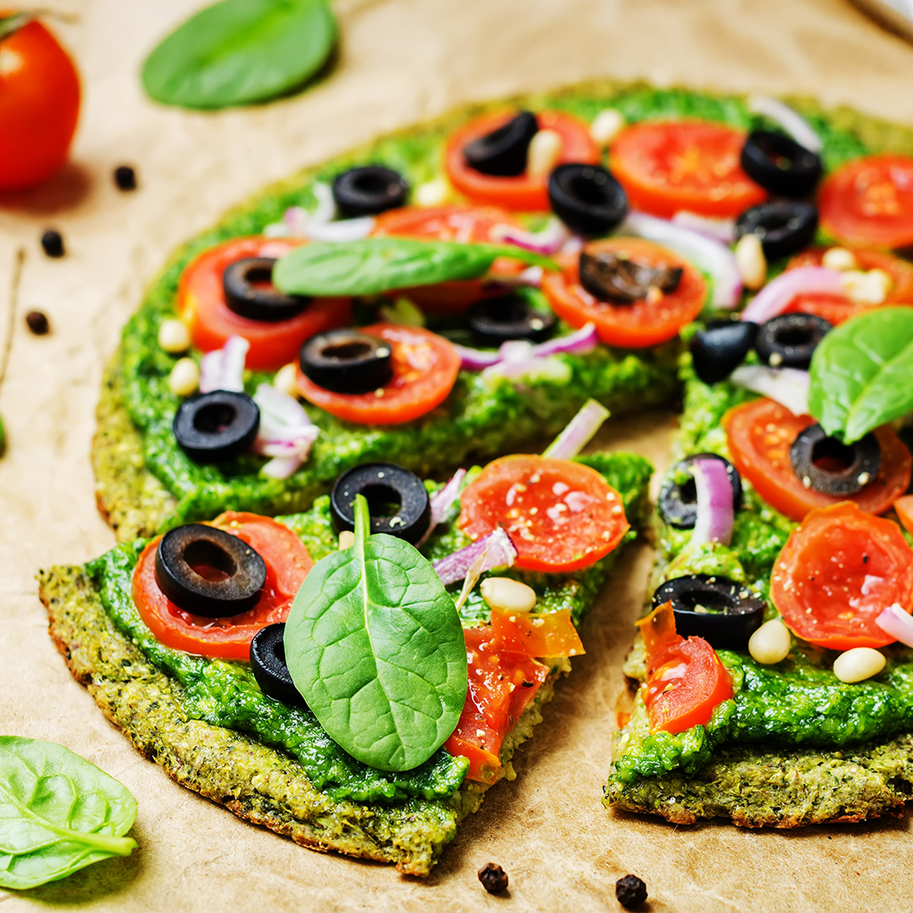 Pizza de Espinafre e Pesto Vitacress