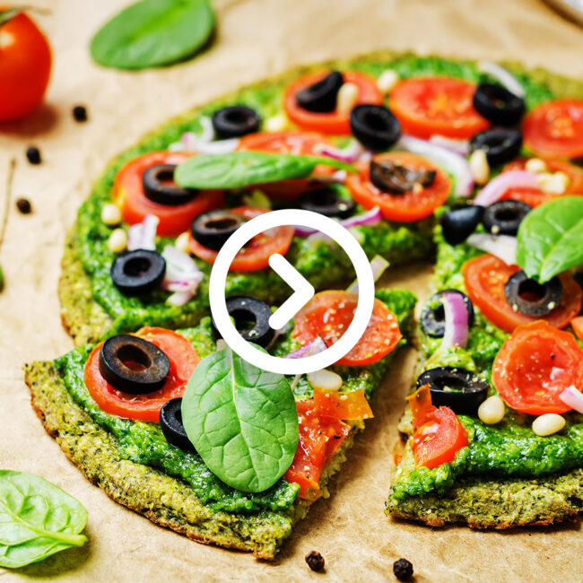 Pizza de Espinafre e Pesto Vitacress