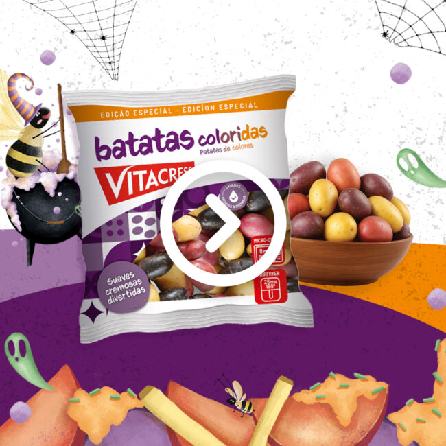Receitas Batatas Coloridas Ilustradas Halloween