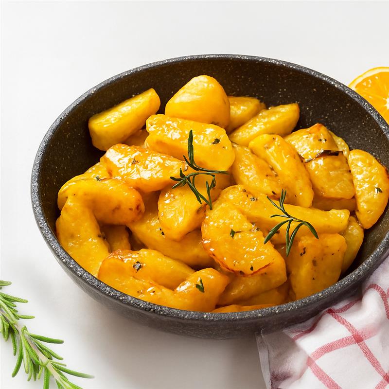 Batatas Assadas com Mel, Alecrim e Laranja