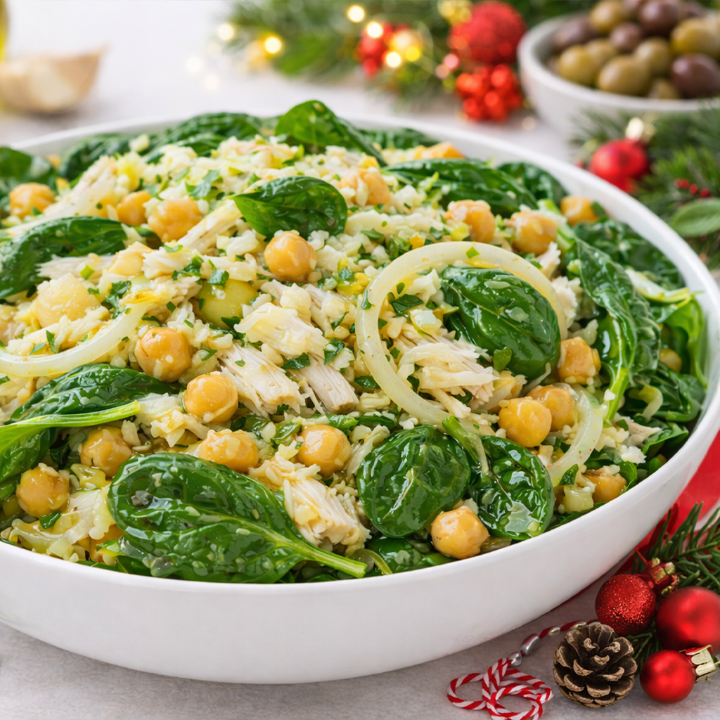 Bowl de Bacalhau Desfiado com Espinafre Baby Vitacress, Grão e Azeite Quente Vitacress